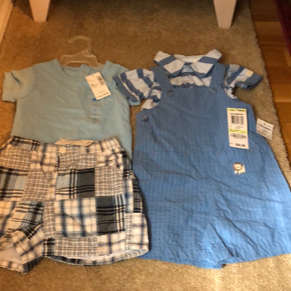 First impression overall set& children place shorts and onesie 3-6 months